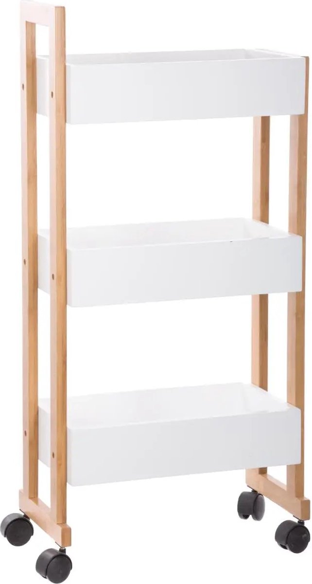 5five Natureo Trolley - 3-laags, wit, 41 x 20 x 80,5 cm
