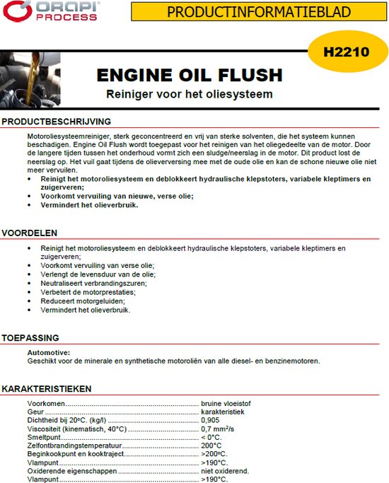 Engine Oil Flush Auto Onderhoud Motorreiniger Orapi 6 stuks
