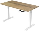 Office Hero® Cosmic Slinger- Zit sta bureau in hoogte verstelbaar wit frame - Game bureau - Computertafel - Werktafel - 120x80 - Natuur eik