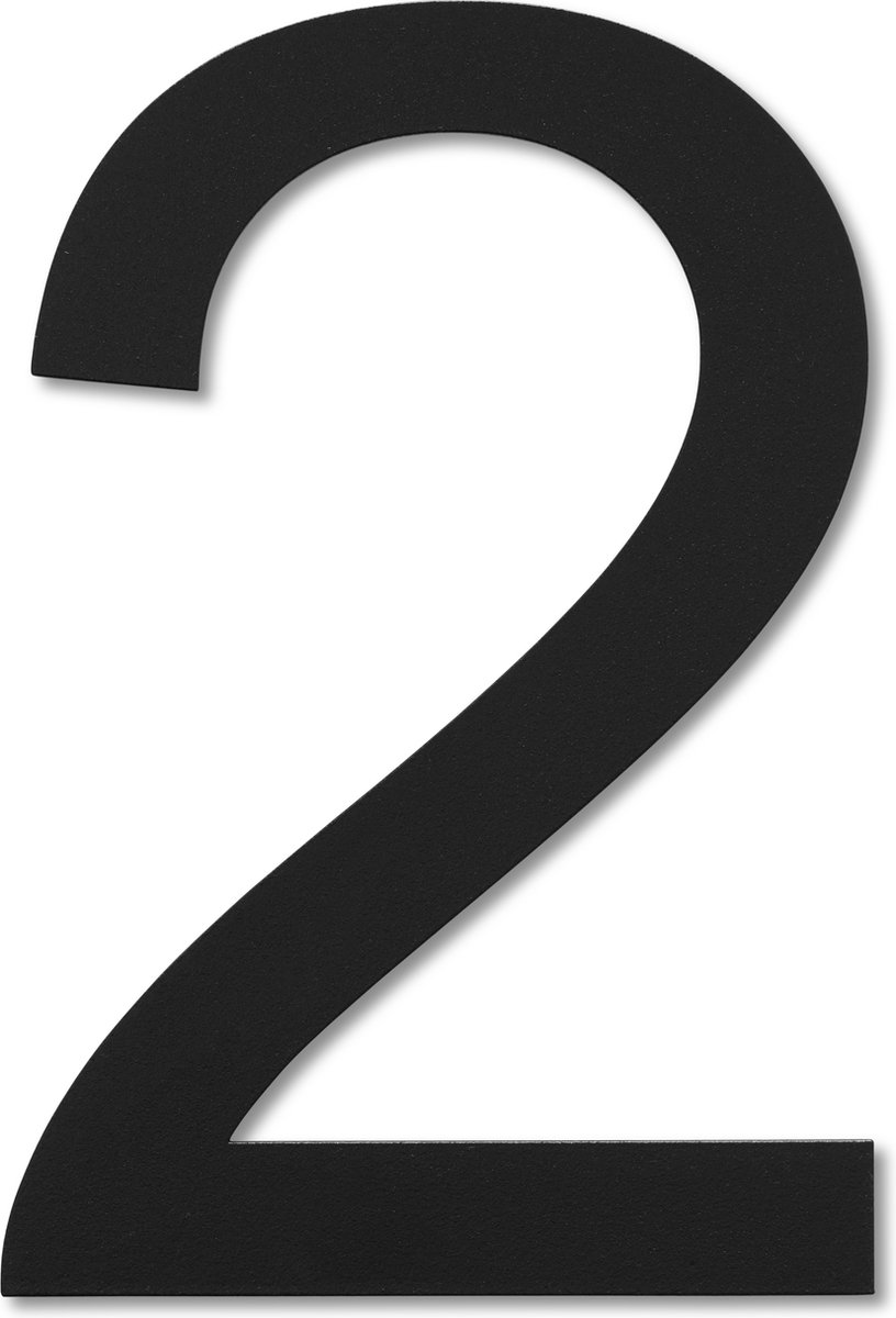 LIROdesign – Huisnummer nr. 2 XL – Huisnummer zwart – Huisnummerbord
