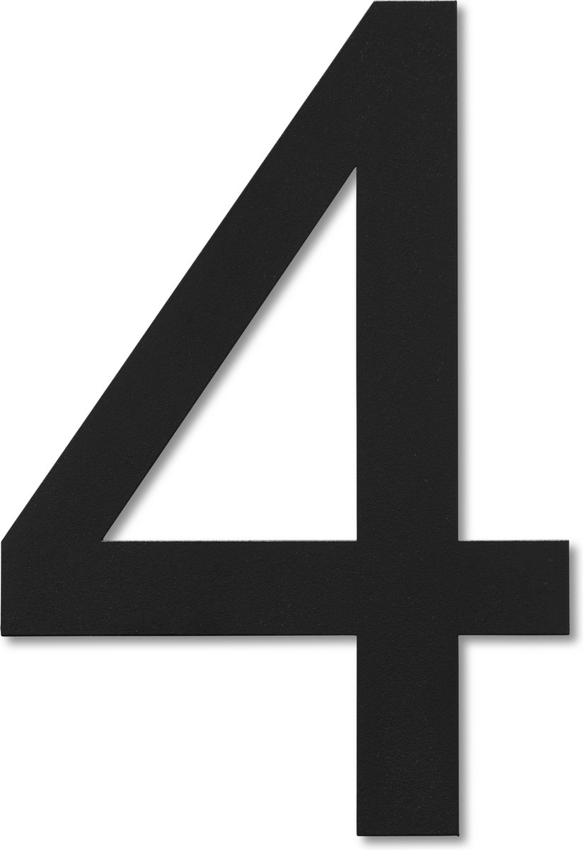 LIROdesign – Huisnummer nr.4 XL – Huisnummer zwart – Huisnummerbord