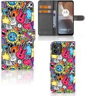 Telefoonhoesje Portemonnee Motorola Moto G32 GSM Hoesje Punk Rock