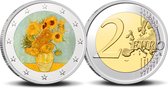 2 Euro munt kleur Van Gogh Zonnebloemen