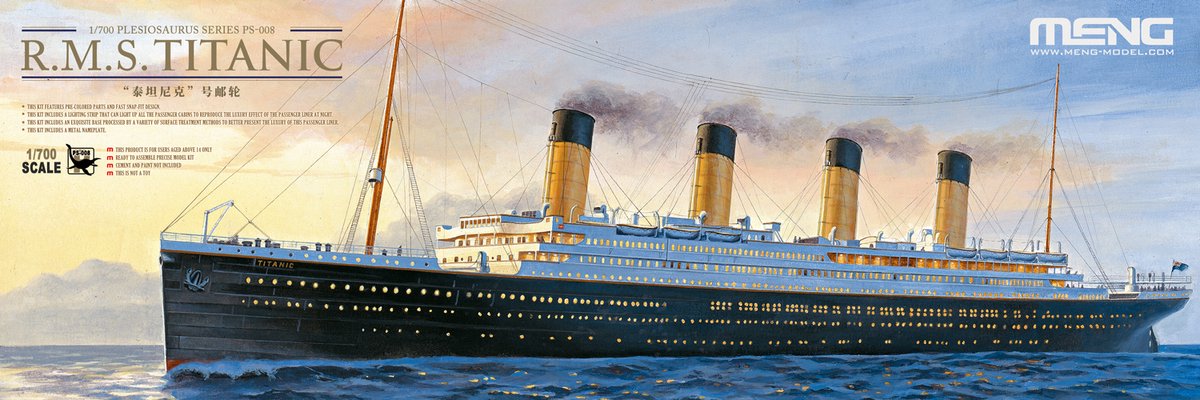 Meng Model Modelbouwpakket Schepen - MENG PS008 R.M.S. Titanic Ship with LED Light Plastic - 1:700 - Modelbouw