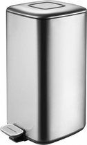 EKO Regent pedaalemmer 20 Liter – Prullenbak met uitneembare afvalemmer – Fingerprint-proof – Soft-close – H53.1xL35.5xB27 cm – Mat Zilver