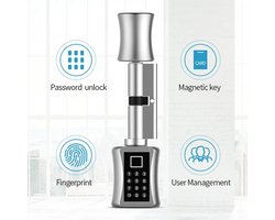 Viatel Vingerafdruk Smart Cilinderslot Ttlock Bluetooth Smart Cilinderslot Wifi Beveiliging Draadloze Elektronische Digitale App Keypad Code Rfid Card Keyless Lock