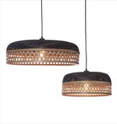 GOOD&MOJO Suspension Ubud - Zwart/ Bamboe - Ø60+Ø40cm - Moderne - Suspensions Salle à manger, Chambre, Salon
