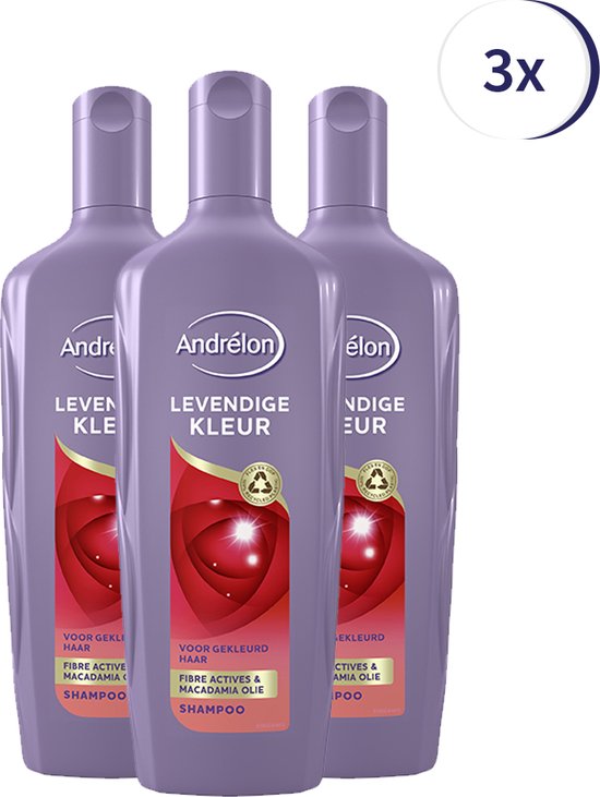 Andrélon Levendige Kleur Shampoo - 3 x 300 ml - Voordeelverpakking