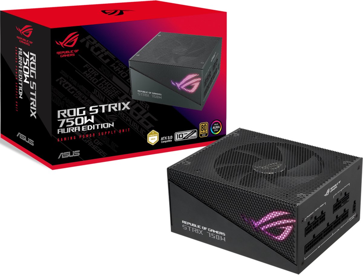 Asus Rog Strix 750W Gold Aura Edition Power Supply Unit 20+4 Pin Atx Atx Zwart voeding - afbeelding 7