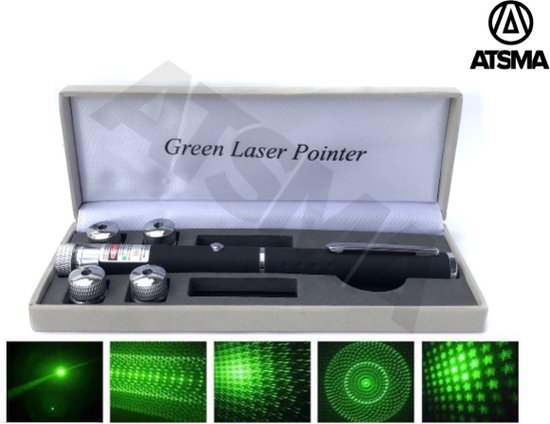 Groene laser pen - zeer krachtig (CLASS 2) - LUXE laserpen - groen straal -  5 figuren... | bol.com