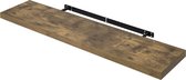 Muurplank - 1 Stuk - Decoratie - Muurdecoratie - Wandplank - Wandrek - Drijvende planken - Industrieel - Hout/Metaal - Zwart - 110cm