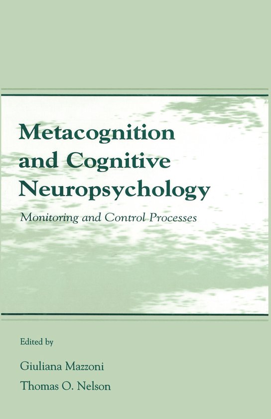 Metacognition and Cognitive Neuropsychology - cover
