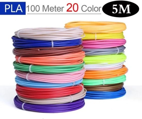 Filament PLA 1,75 mm - 20 couleurs 100 mètres - Filament stylo 3D
