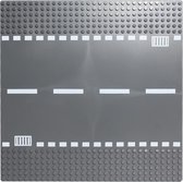 BrickSelect.nl City wegenplaat recht | combineer met Lego | grondplaten 32x32 noppen | afmeting 25,5 cm x 25,5 cm | wegen | auto's | Geschikt voor LEGO | wegplaat