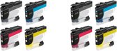 IPEXNL inktcartridges geschikt voor Brother LC-424XL LC 424 bk/c/m/y 2x multipack inktcartridges o.a. DCP-J1200W lc-424val
