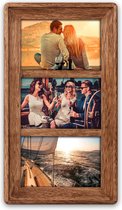 PrimeLuxe Houten fotolijst 32 x 45 cm (afbeeldingsgrootte) in wengé bruin, kleur en grootte naar keuze, lijst voor posters, puzzel, fotocollage, made in Germany