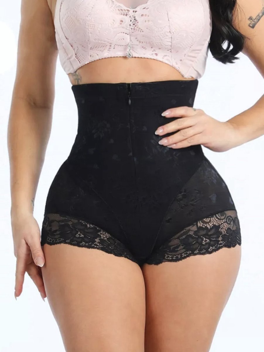 FarmaCell Shape 608 (Zwart, XL) Dames corrigerende body met buik-weg en push -up effect