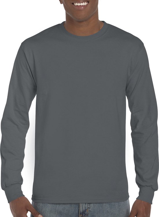T-shirt met lange mouwen 'Ultra Cotton' Charcoal Grijs - XL