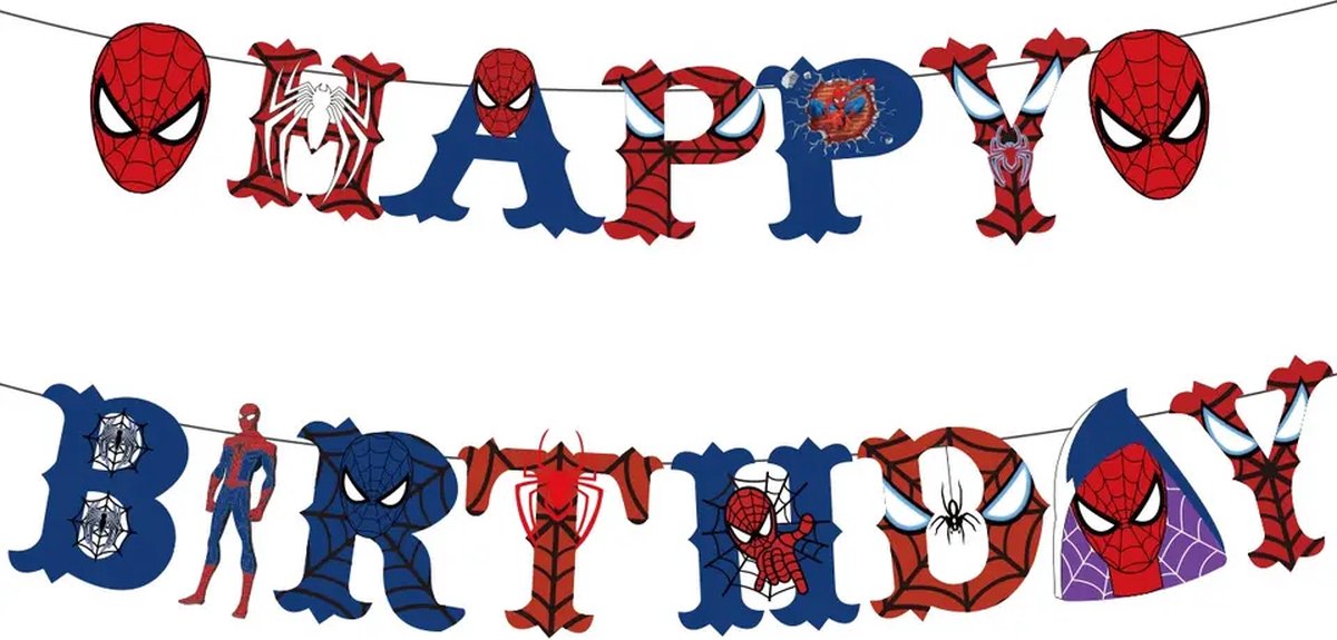 Décoration d'anniversaire Spiderman - Thema Spiderman - Guirlandes
