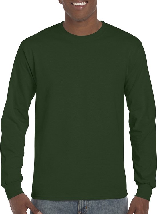 T-shirt met lange mouwen 'Ultra Cotton' Forest Green - M