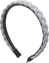 Haarband Gevlochten - Diadeem - 1,8 cm - Grijs