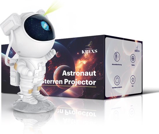 KREXS Astronaut Sterren Projector - Galaxy Projector - Sterrenhemel - Star Projector - Sterren lamp - Afstandsbediening