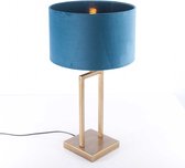 Landelijke tafellamp Veneto | 1 lichts | blauw / brons / bruin / goud | metaal / stof | Ø 30 cm | 55 cm hoog | tafellamp | modern / sfeervol / klassiek design