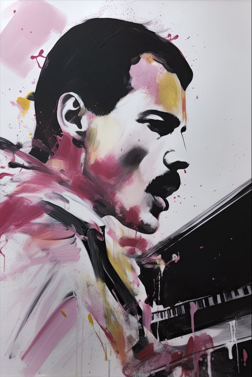 Poster Muziek - Freddie Mercury - Queen - Abstract - posters - formaat 60x90cm - 34