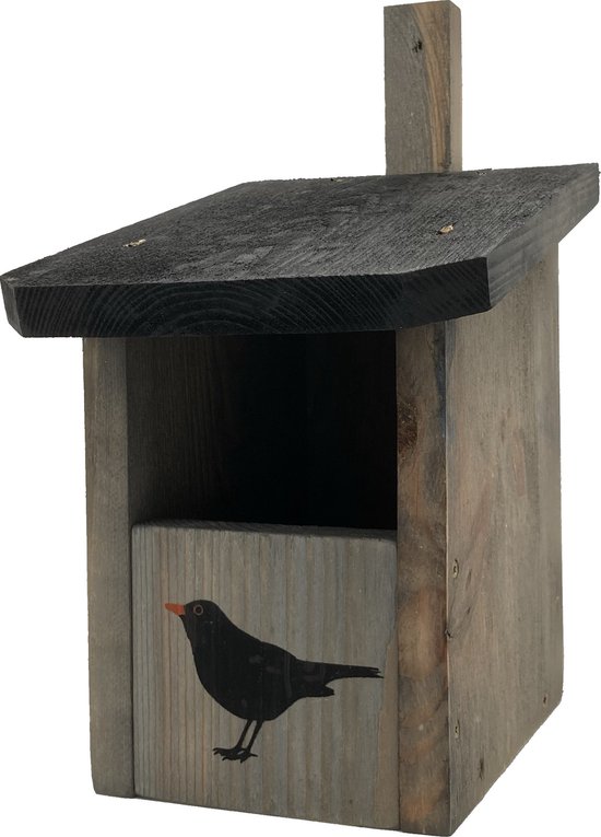 GARDEN SPIRIT Vogelhuisje Halfhol Merel 14 x 18 x 25 cm Nestkast