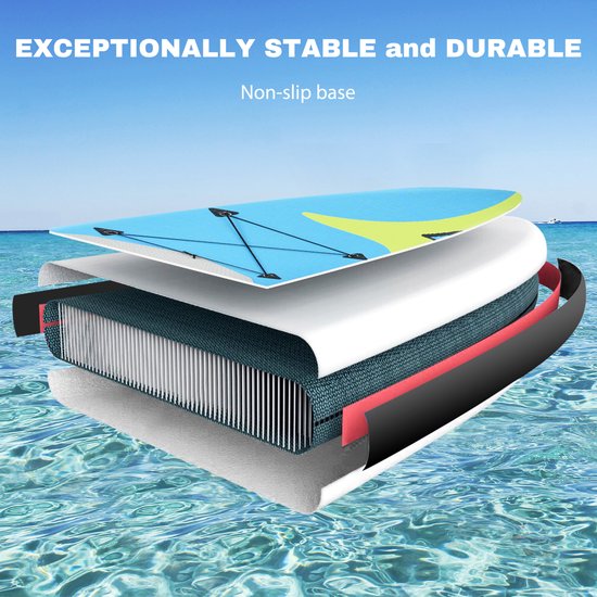 ECD Germany Stand Up paddle board Maona 308x78x10 cm grigio tavola SUP gonfiabile per adulti e