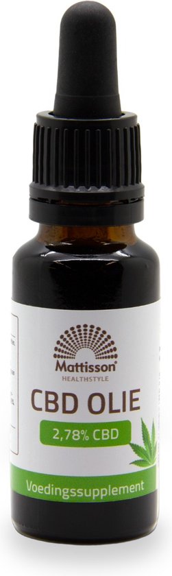 Mattisson - CBD Olie 2,78% - Cannabidiol (CBD) - In Nederland Gekweekt - Supplement - 20 ml