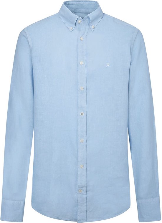 HACKETT Garment Dyed Linen B Shirt Met Lange Mouwen Heren - Sky - M |  bol.com