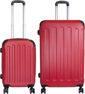Kofferset 2 delig - Reiskoffers met TSA slot en op wielen - Avalon - Rood - S + M - Travelsuitcase