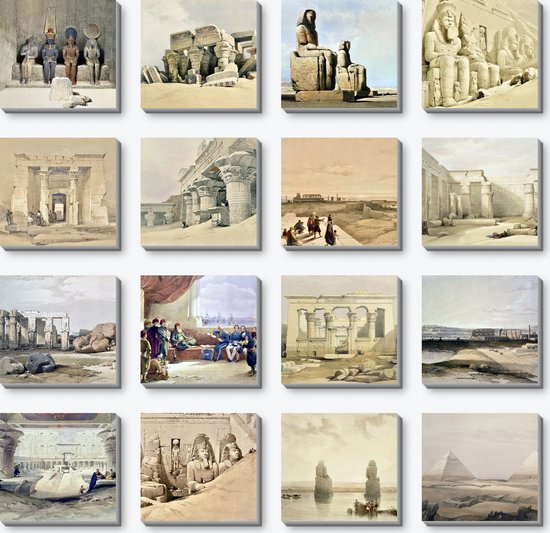 Egypte vers 1838 | 16 carreaux photo en toile 20x20cm | facile à accrocher sans clous