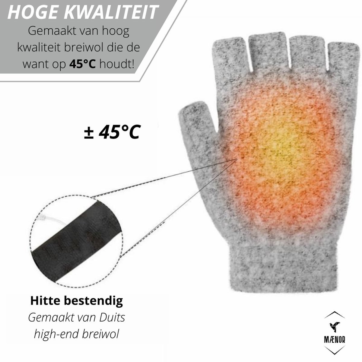 Iwobi USB-verwarmde Handschoenen, Voor Dames En Heren, Voor De Winter Om Te Typen Op Laptops Gebreid