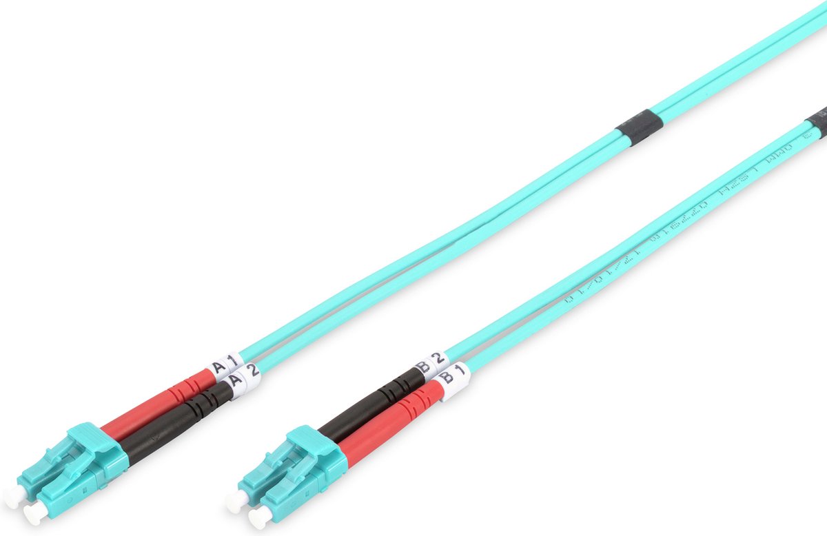 Digitus DK-2533-10/3 Glasvezel Optische vezel Aansluitkabel 10.00 m Turquoise [1x LC-stekker - 1x LC-stekker] 50/125 µ