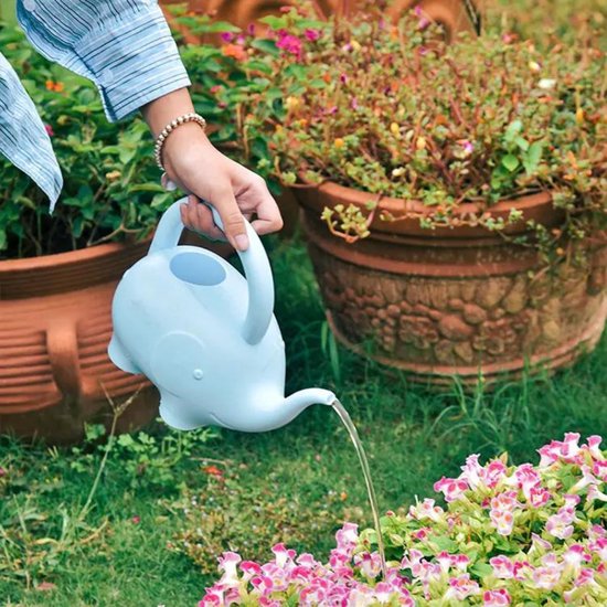 Olifant Gieter Blauw 1L - Perfecte Aanvulling voor uw Tuin Decoratie - Tuinieren - Geschikt voor binnen en buiten - Ideaal voor het Besproeien van Bloemen, Planten en Struiken - Plantengieter - Minismus