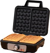 Bol.com alpina Wafelijzer - Brusselse Wafels - Antiaanbaklaag - 2 Wafels - 1000 W - Zwart aanbieding