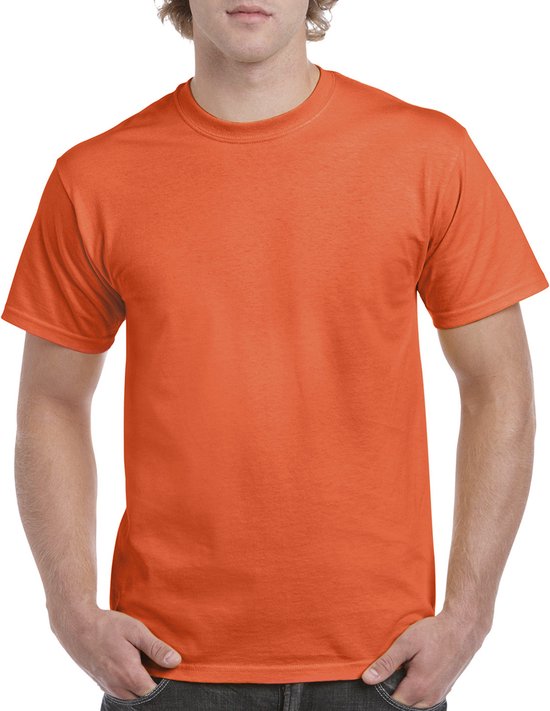 T-shirt met ronde hals 'Heavy Cotton' merk Gildan Oranje - 3XL