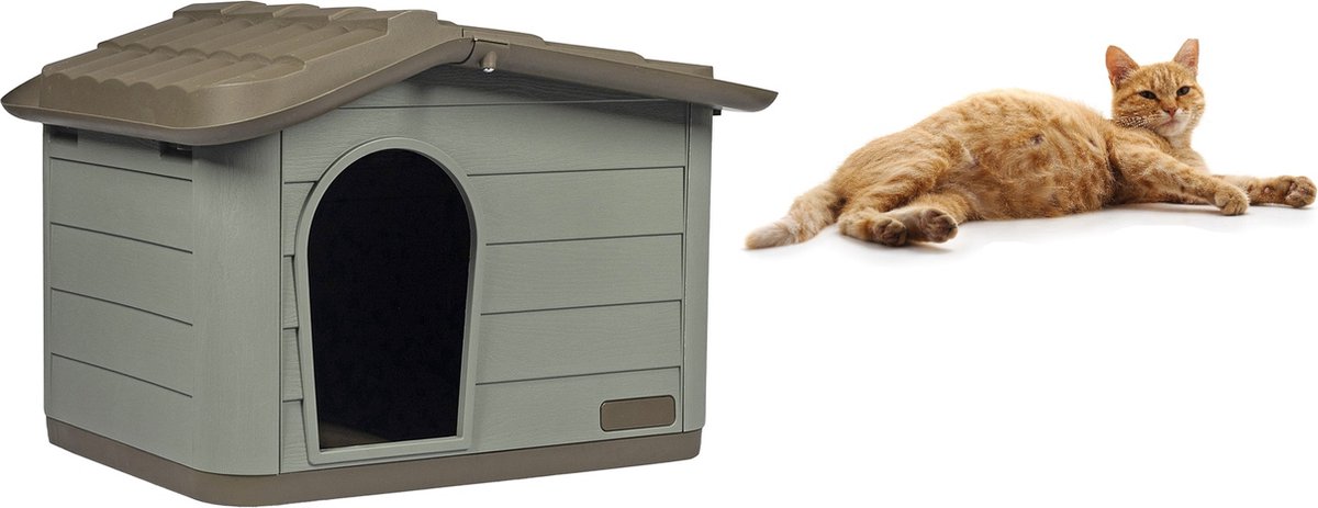 Bol.com Kattenhuis - kattenhok - slaaphuis - kattenhok - Huisdierhuis - 51x38x35cm aanbieding