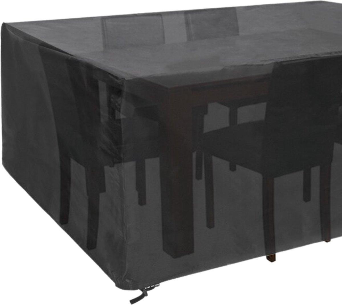 Jianghu Art Tuinmeubelhoes 600d Oxford-stof 320 x 140 x 75 cm Buiten Patio Tafelhoes UV-bescherming Anti-Stof Anti-Veroudering Waterdicht Windbestendig Tafel en Stoelen Hoes - Zwart