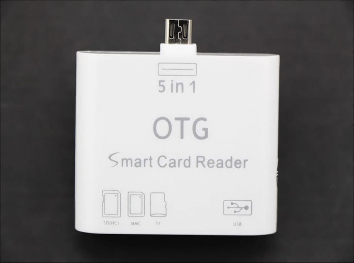 Micro USB OTG Camera Connection Kit met 5-in-1 Card Reader & USB Hub