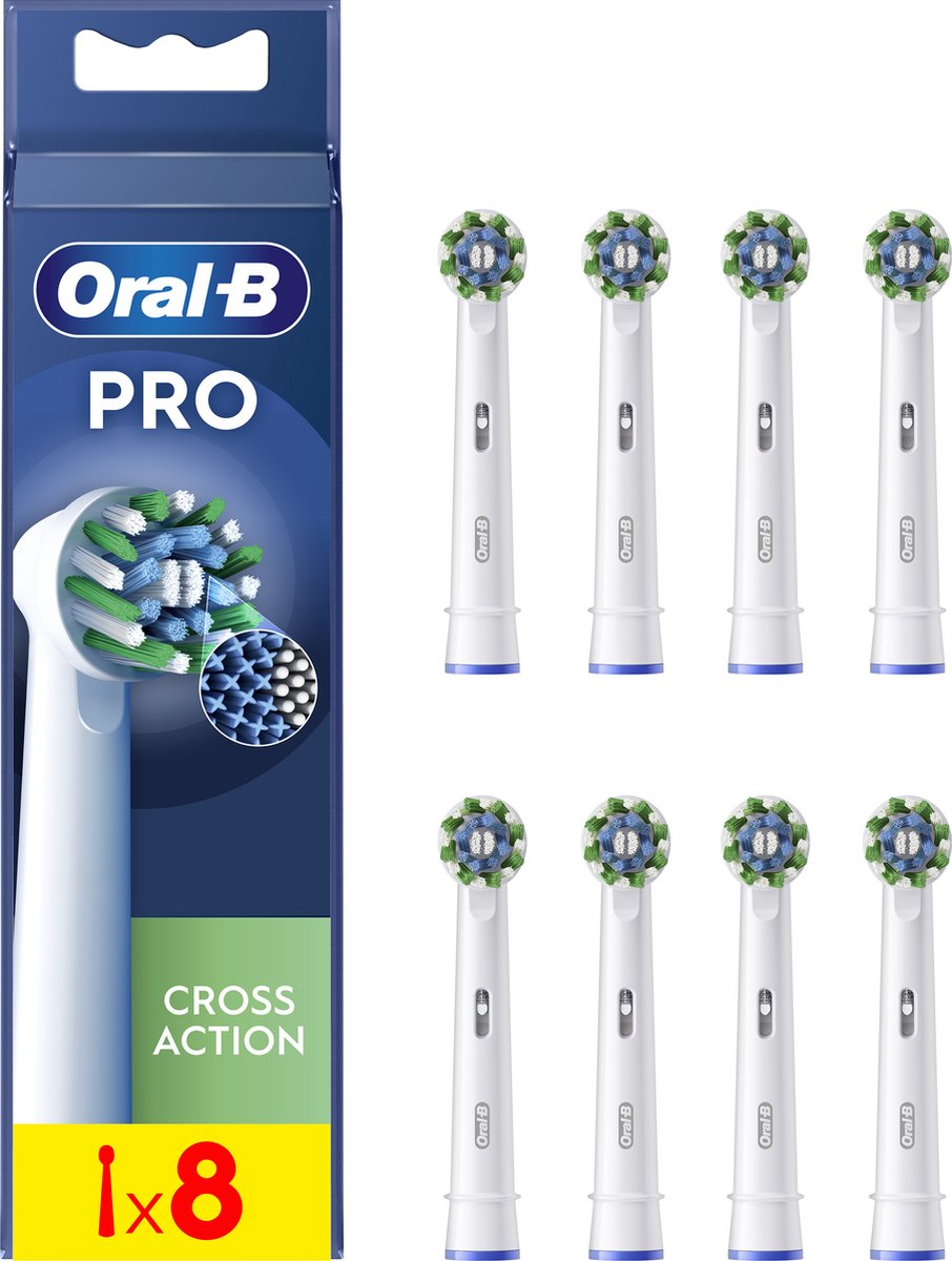 Oral-B Cross Action Pro - Opzetborstels - Met CleanMaximiser Technologie - 8 Stuks - Oral B