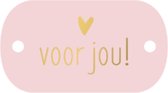 5x Cadeaulabel ovaal- Kaartje- Voor Jou!- Moederdag- zomaar- Cadeau- 7x4 cm