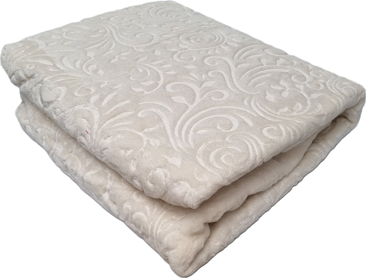 Luxe Woondeken Ivoorwit XL Plaid Bedsprei 160 x 220 cm