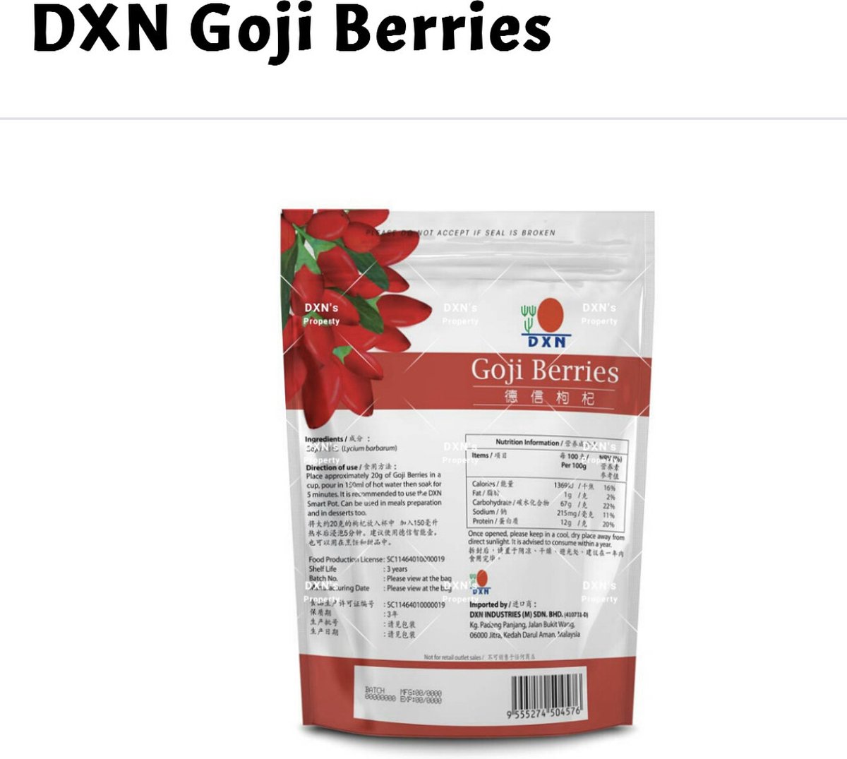 Baies de Goji BIO de NingXia 150 g – Thé Santé