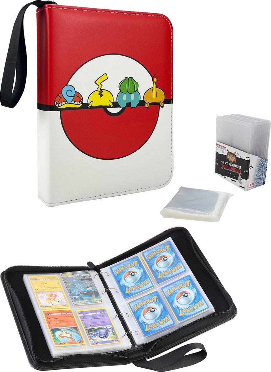 ZIGLA – Verzamelmap Geschikt Voor Pokémon - Verzamelalbum Voor 400 Kaarten Premium Kwaliteit 4 Pocket 50 Pagina S Kaartenmap