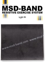 Elastische Therapieband MSD - latexvrij 1,5 m- Extra Extra Stevig - zwart (per stuk)