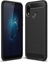 Huawei P20 Lite Geborsteld TPU Hoesje Zwart