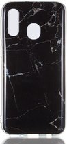 TPU Back Cover met Marmer Print Zwart Geschikt voor Samsung Galaxy A40
